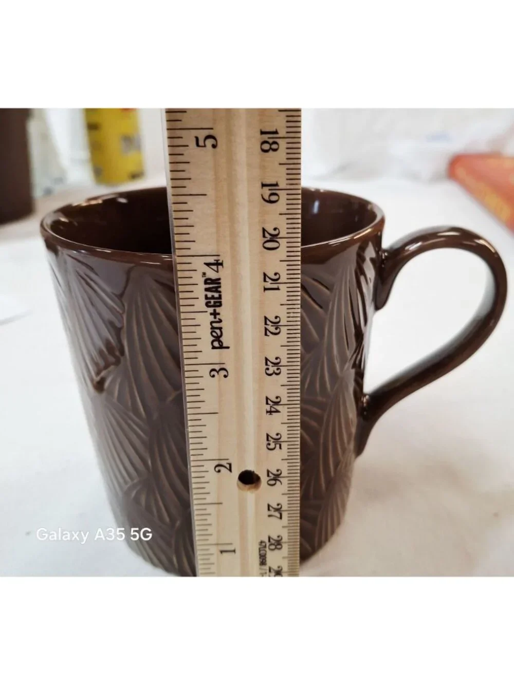 Starbucks Brown Embossed 16 Oz Mug By Design House Stockholm 2009 Edition Microw